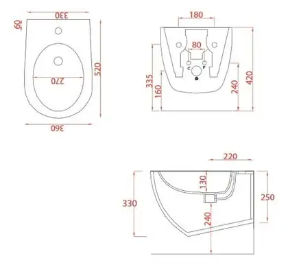 Artceram File 2.0 Биде подвесное, grigio oliva (FLB001 15; 00)