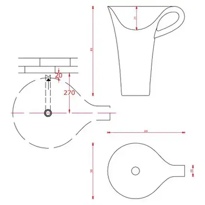 Умивальник окремо стоячий Artceram Cup, 70x50 (OSL004 01; 00)
