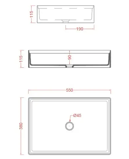 Умивальник на стільницю Artceram Scalino 38x55 (SCL002 01; 00) Умивальник на стільницю Artceram Scalino 38x55 (SCL002 01; 00)
