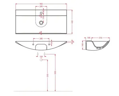 Умивальник підвісний Artceram The One, 90x40 (THL002 01; 00)