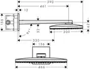 Верхній душ Axor ShowerSolutions 460х300 3jet з власником, chrome (35282000)