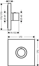 Термостат Axor ShowerSelect Highflow square прихованого монтажу, gold optic (36718990)