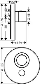 Axor ShowerSelect S Highflow Термостат скрытого монтажа, хром (36726000)