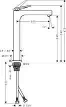 Axor Citterio 280 Lever rhombic cut Смеситель, хром (39151000)