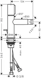 Змішувач для біде Axor Uno Select, stainless steel optic (45210800)