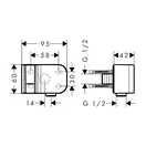 Шлангове приєднання Axor Fixfit Porter One з тримачем, червоне золото (45723300)