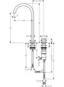 Змішувач для умивальника Axor Select 260 на 2 отвори, із донним клапаном push-open, Brushed bronze (48060140)