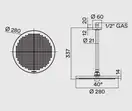Верхній душ Bossini APICE D280 мм з стельовим кронштейном 300мм, хром (H31430G00030005)