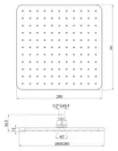 Верхній душ BOSSINI Cosmo 28x28см з тримачем, хром (H70598I00030009)