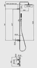 Душова система з термостатом Bossini APICE D280мм, з ручним душем APICE SLIM, хром (L10507000030008)