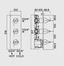 Змішувач для душу з термостатом Bossini APICE на 2-4 виходу, хром (Z035204030)