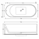 Ванна зі штучного каменю Flaminia Oval 170х70 окремостояща, білий (OV170 SABBIA BIANCO) (OV170 SABBIA_BIANCO)