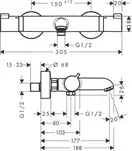Hansgrohe Ecostat Comfort Змішувач для ванни, золото (13114990)