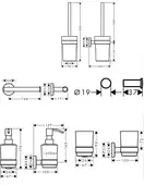 Набір аксесуарів Hansgrohe Logis Universal подвійний гачок, диспенсер, ершик, тримач паперу, склянка (20210006)