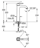 Змішувач на стільницю для раковини XL-розміру Grohe Grandera (23313000)