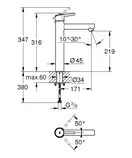 Змішувач для умивальника Grohe Concetto XL, хром (23920001)