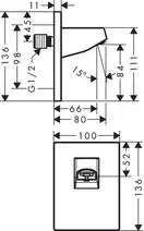 Кронштейн для душу Hansgrohe Pulsify 105, Matt White (24139700)