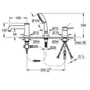 Grohe BauClassic Змішувач на борт ванни, хром (2511800A)