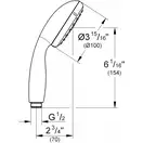 Ручний душ, 2 режими струменя Grohe New Tempesta Classic (26161001)