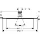 Верхній душ Hansgrohe Croma 280 1jet EcoSmart 9 л / хв, хром (26221000)