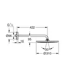 Верхній душ Hansgrohe Croma E 280 1jet, хром (26257000)