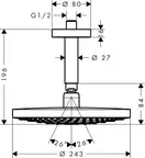 Верхній душ Hansgrohe Raindance Select S 240 2jet стельовий, хром/білий (26467400)