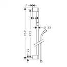 Душова штанга Hansgrohe Unica Сroma 90 см зі шлангом 160 см, хром (26504000)