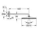 Верхній душ з настінним кронштейном Grohe Rainshower Mono (26557000)