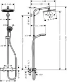Hansgrohe Crometta S Showerpipe 240 1jet, хром (27268000)