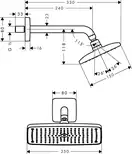 Верхній душ Hansgrohe Raindence E 240 Air 1jet з власником, хром (27370000)