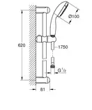 Душовий гарнітур Grohe New Tempesta 100, 2 режими струменя, хром (2759810E)