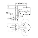 Душова система з термостатом для настінного монтажу GROHE Rainshower System 310 (27968000)