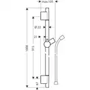 Душова штанга Hansgrohe Unica S Pura 90 см зі шлангом 160 см, бронза матова (28631140)
