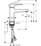 Hansgrohe Metropol 100 Змішувач для умивальника, чорний матовий (32500670)
