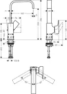HANSGROHE Metropol 230 Смеситель для умывальника, бронза (32511140)