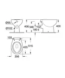 Унітаз для підлоги Grohe Bau Ceramic безободковий, альпійський білий (39430000)