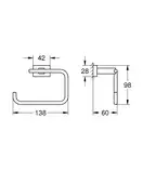 Тримач туалетного паперу Grohe Essentials Cube, без кришки, матовий графіт (40507AL1)