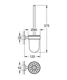 Туалетна щітка Grohe Essentials Cube в комплекті, матовий графіт (40513AL1)