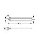 Рушникотримувач Grohe Essentials Сube подвійний 439 мм, хром (40624001)