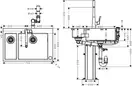 Кухонна мийка Hansgrohe Hansgrohe C71 C71-F655-04 Sink combi 755х500 зі змішувачем на 2 чаші 180/450, stainless steel (43210800)