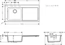 Кухонна мийка Hansgrohe S5110-F450 1050х510 поличка праворуч, Stonegrey (43330290)