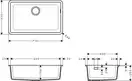 Hansgrohe S51 S510-U660 Мийка, graphiteblack (43432170)