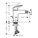 Hansgrohe Logis Змішувач для біде, хром (71200000)