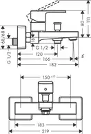 Hansgrohe Vernis Shape Смеситель для ванны, матовый черный (71450670)