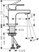 Hansgrohe Vernis Shape 70 Змішувач для умивальника, Matt Black (71560670)