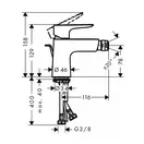 Змішувач для біде Hansgrohe Talis E з донним клапаном, білий матовий (71720700)