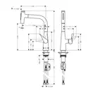 Змішувач для кухні Hansgrohe Metris Select 240 2jet з витяжним душем, хром (73822000)