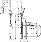 Змішувач кухонний Hansgrohe Aqittura M91 FilterSystem 210 1jet pull-out Sbox з картриджем Harmony, хром (76800000)