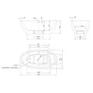 Ванна акрилова Knief Loom XS з щілинним переливом, 170x85 (0100258WM / 010009106S) (0100258WM_010009106S)