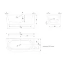 Ванна акрилова Knief Wall Corner Left з щілинним переливом, 180x80 (0100277CL / 010009106S) (0100277CL_010009106S)